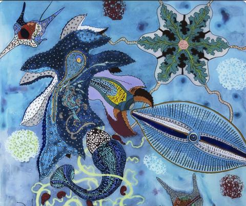 Kunstwerk Maja Ott: Unterwasserwelt, Ausschnitt