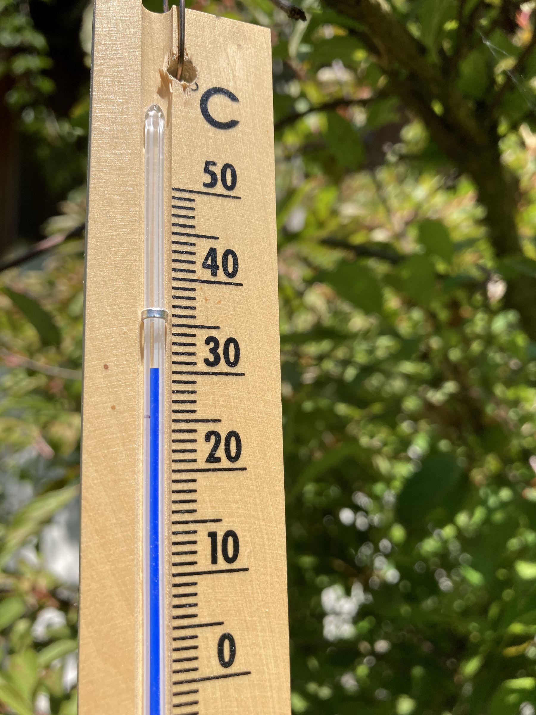 Thermometer zeigt 30 Grad